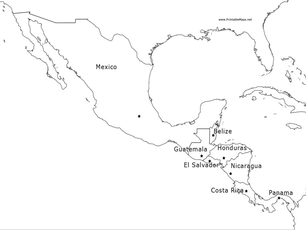 地図メキシコ中央アメリカ
