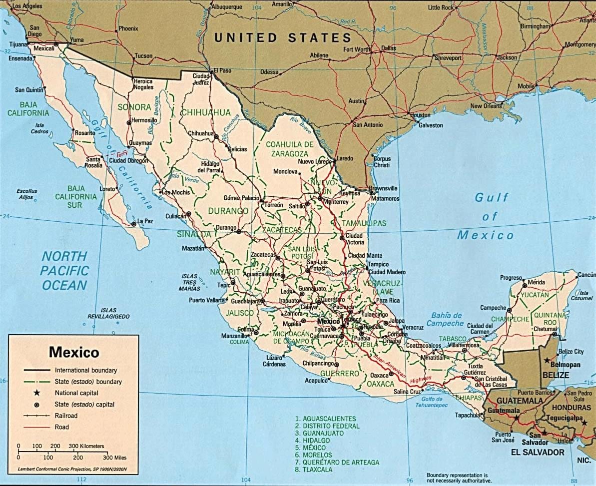 地図のメキシコのリゾート都市