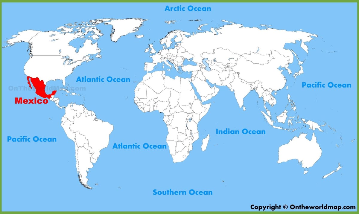 世界地図とメキシコ