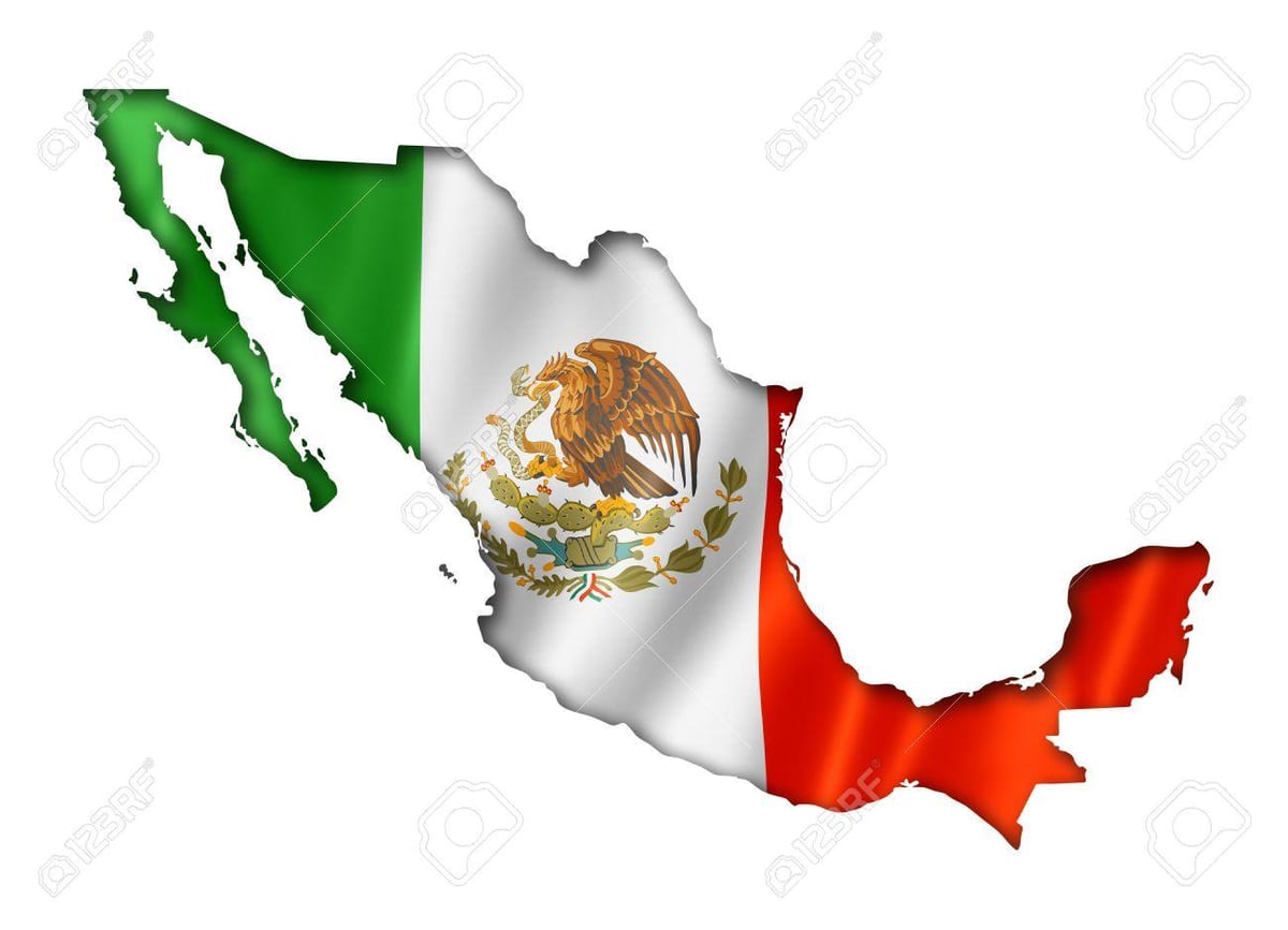 地図メキシコの国旗