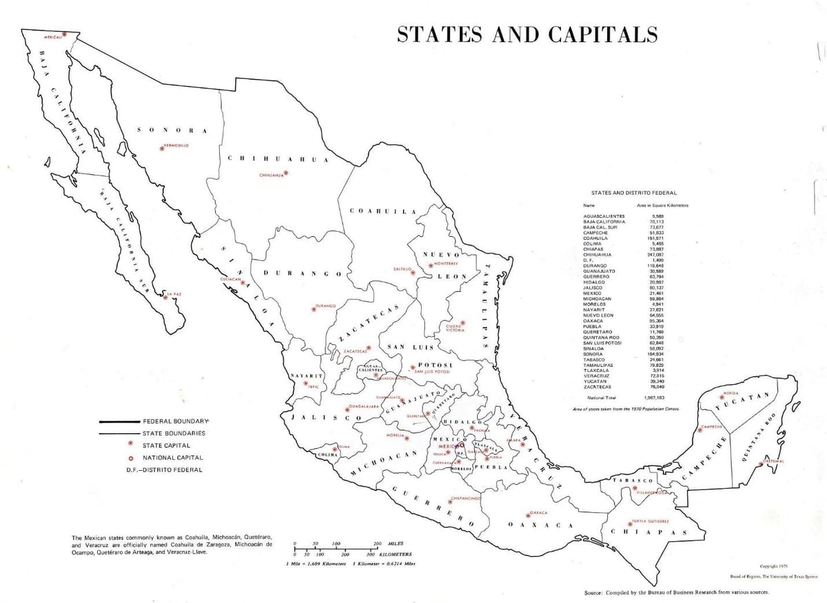 標識したメキシコの地図
