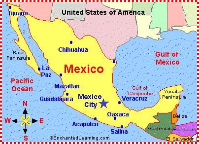 メキシコの地図
