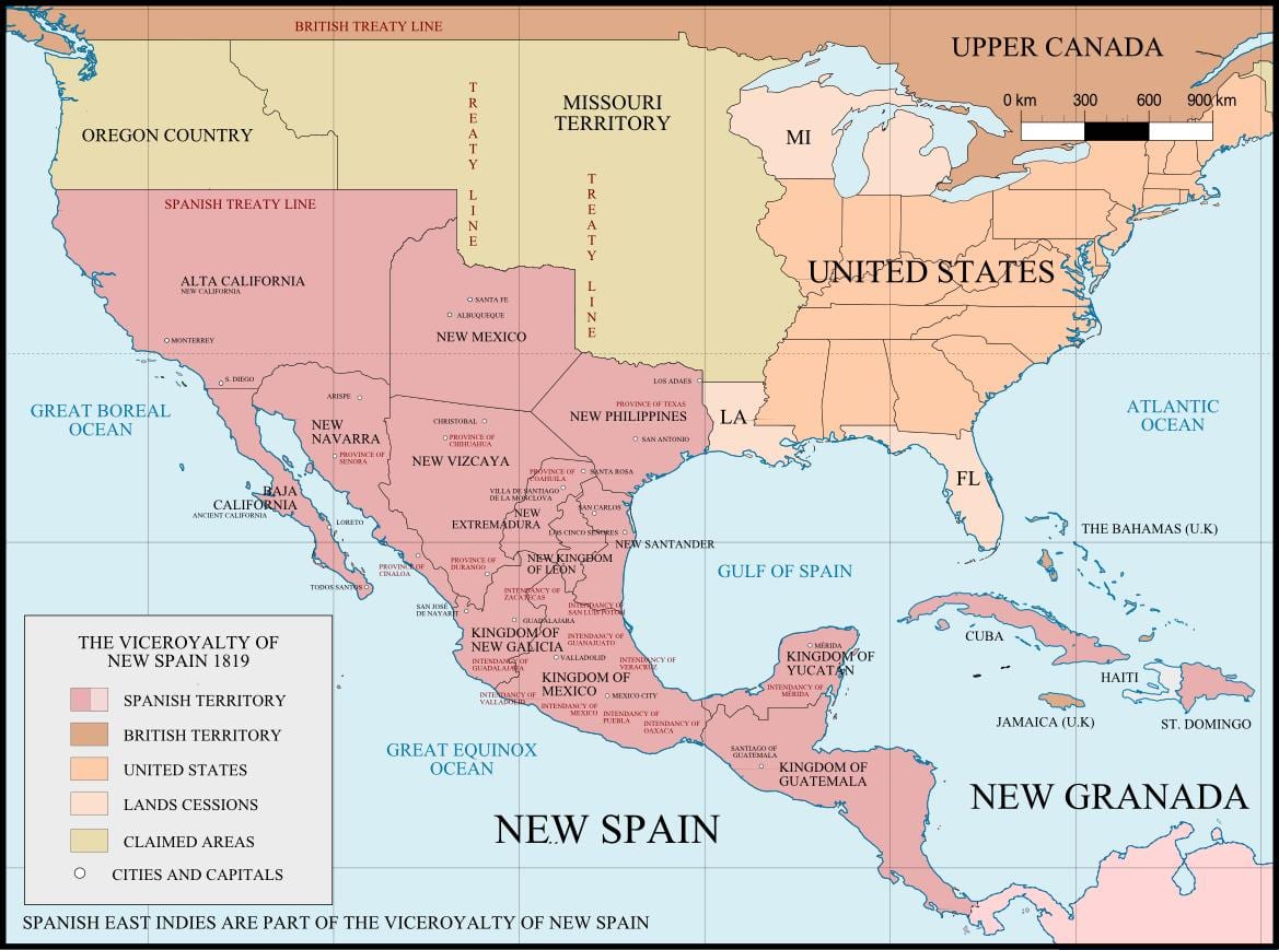 メキシコ1821地図