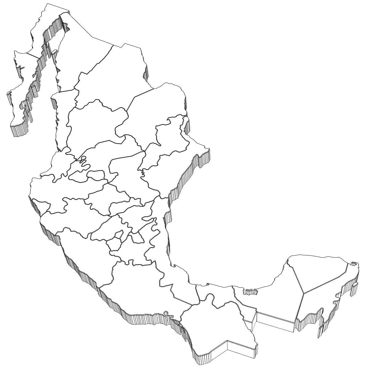 3d地図のメキシコ
