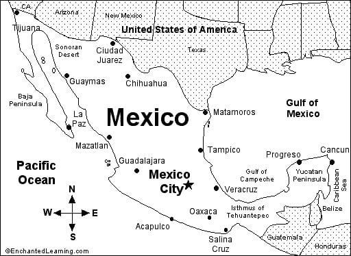 地図のメキシコ学校