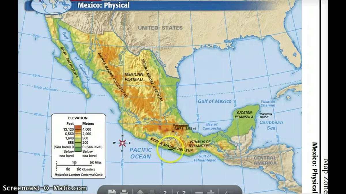 メキシコの地図の特徴