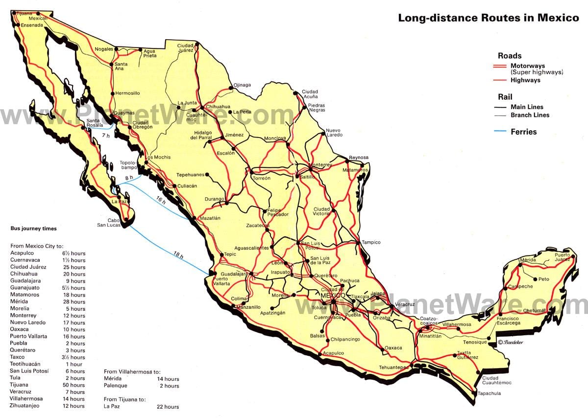 高速道路地図のメキシコ