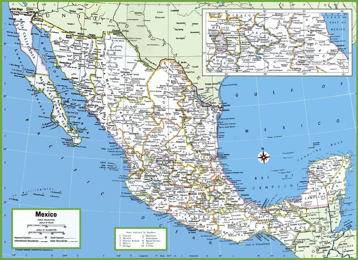 都市メキシコの地図