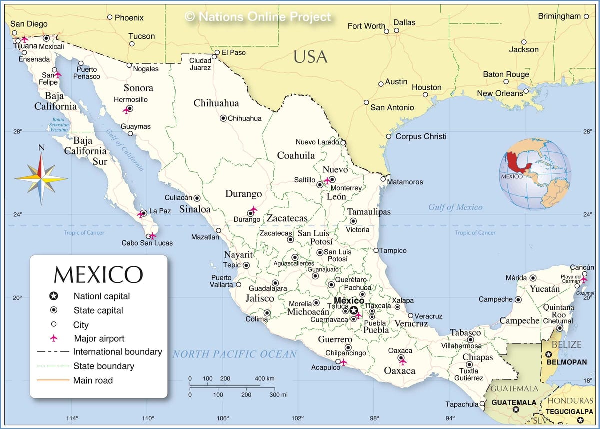 ボーダーメキシコの地図