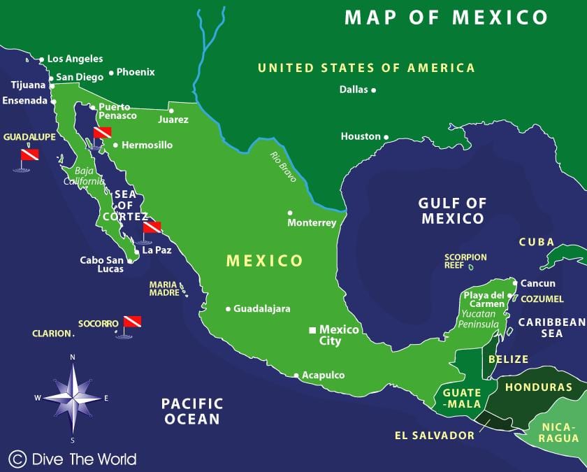 地図のメキシコ島