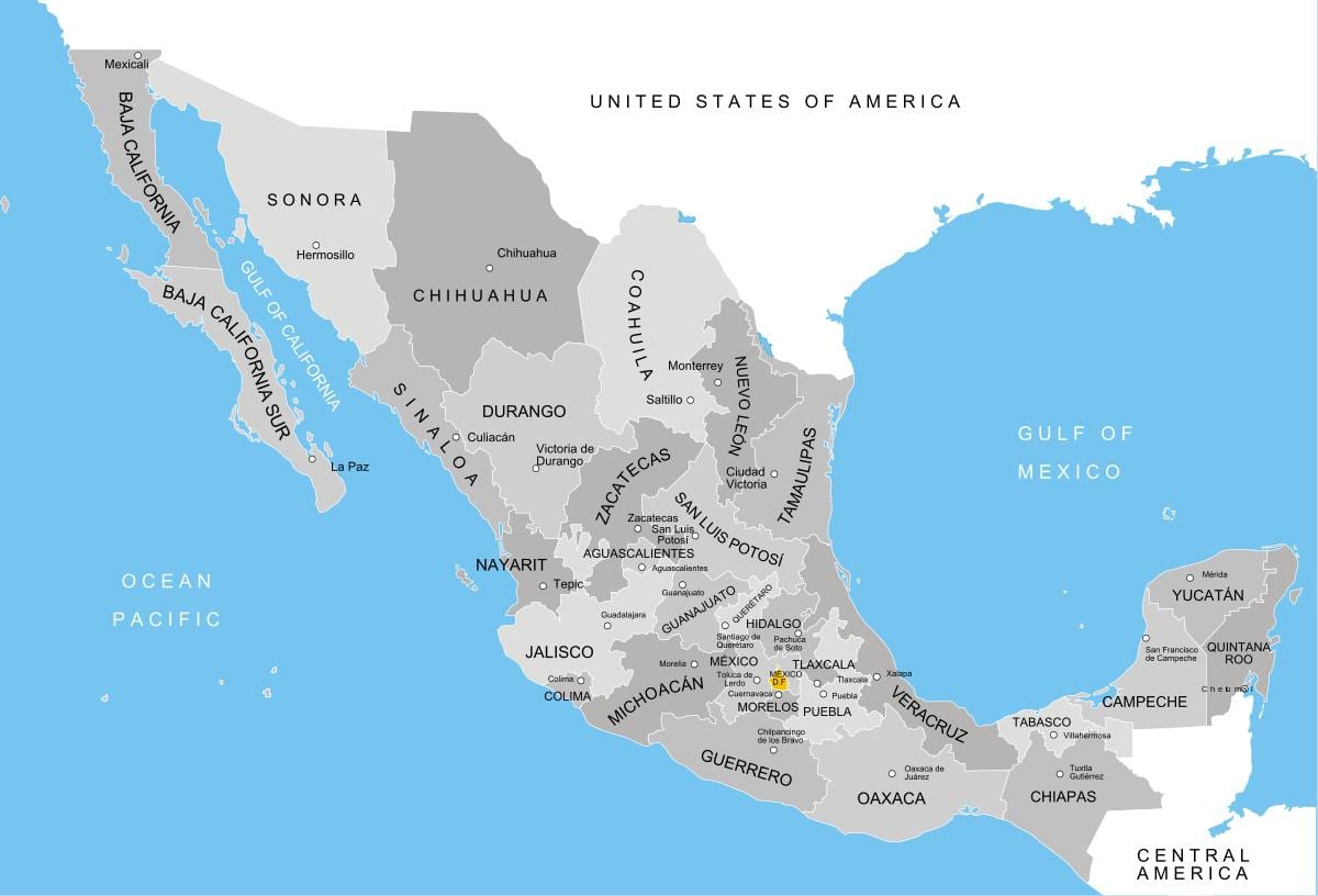 地図のメキシコ州