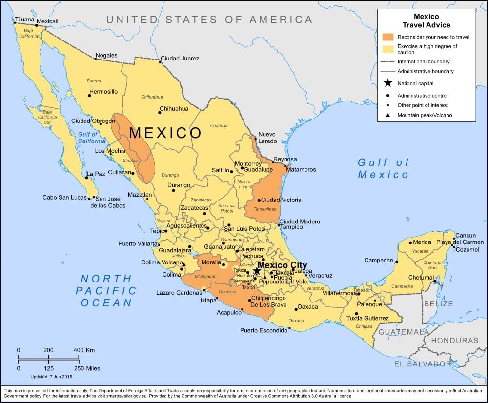 メキシコの地図観光地