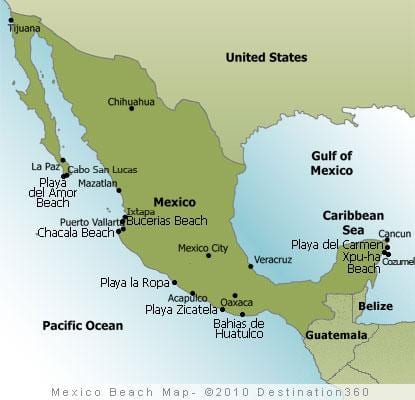 東海岸にメキシコの地図