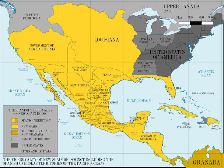 地図のメキシコ1800