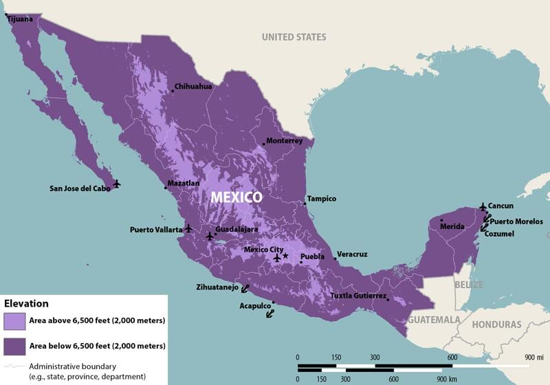 地図のメキシコzika