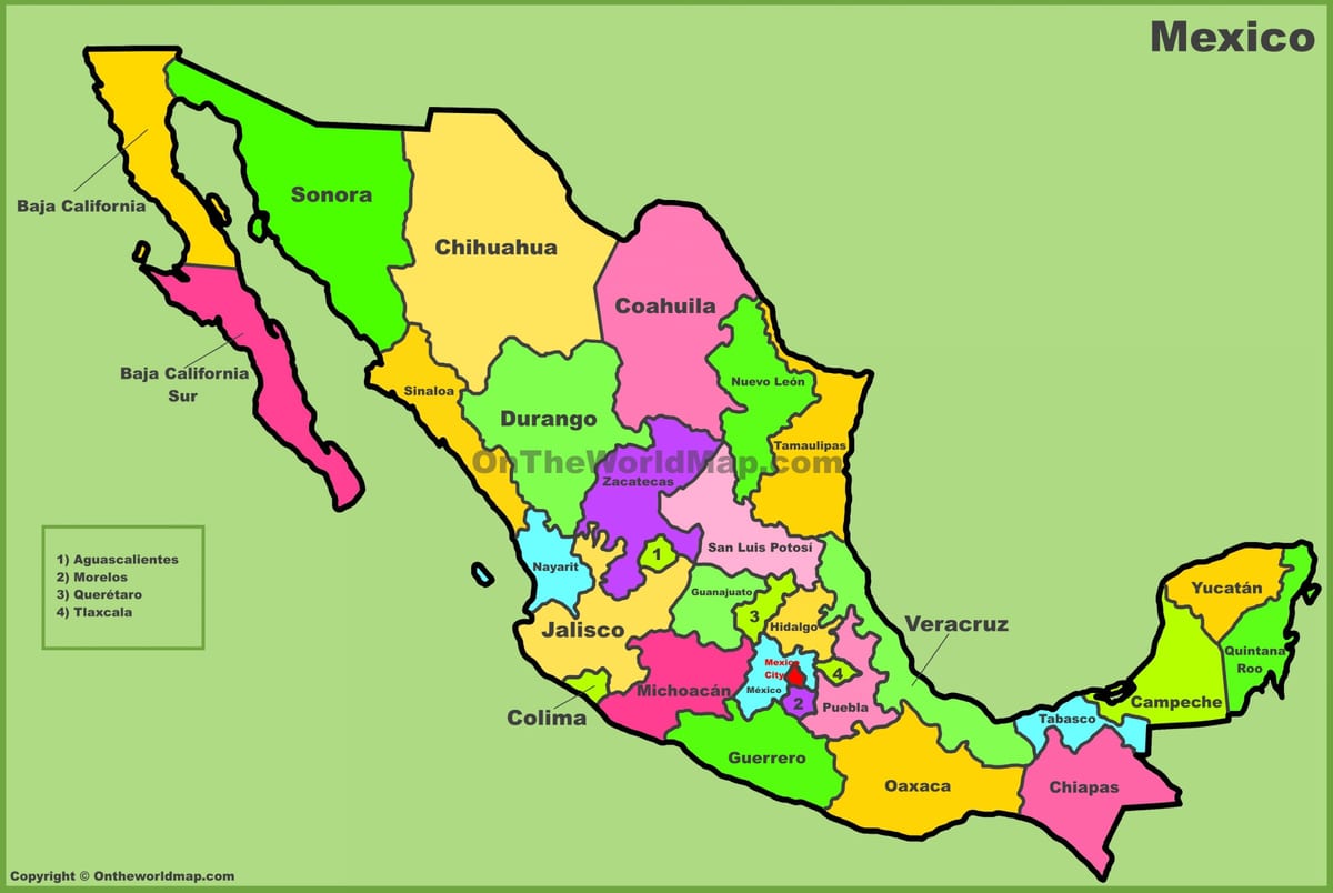 国メキシコの地図