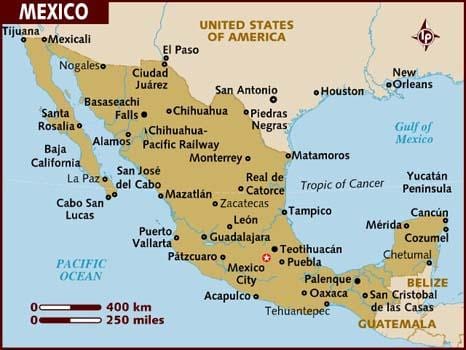 メキシコの地図