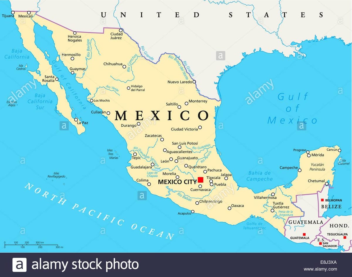 メキシコの都市の地図