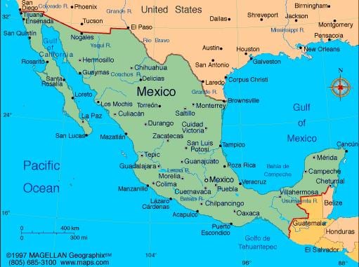 地図のリゾートにメキシコ