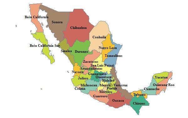 地図のメキシコ州
