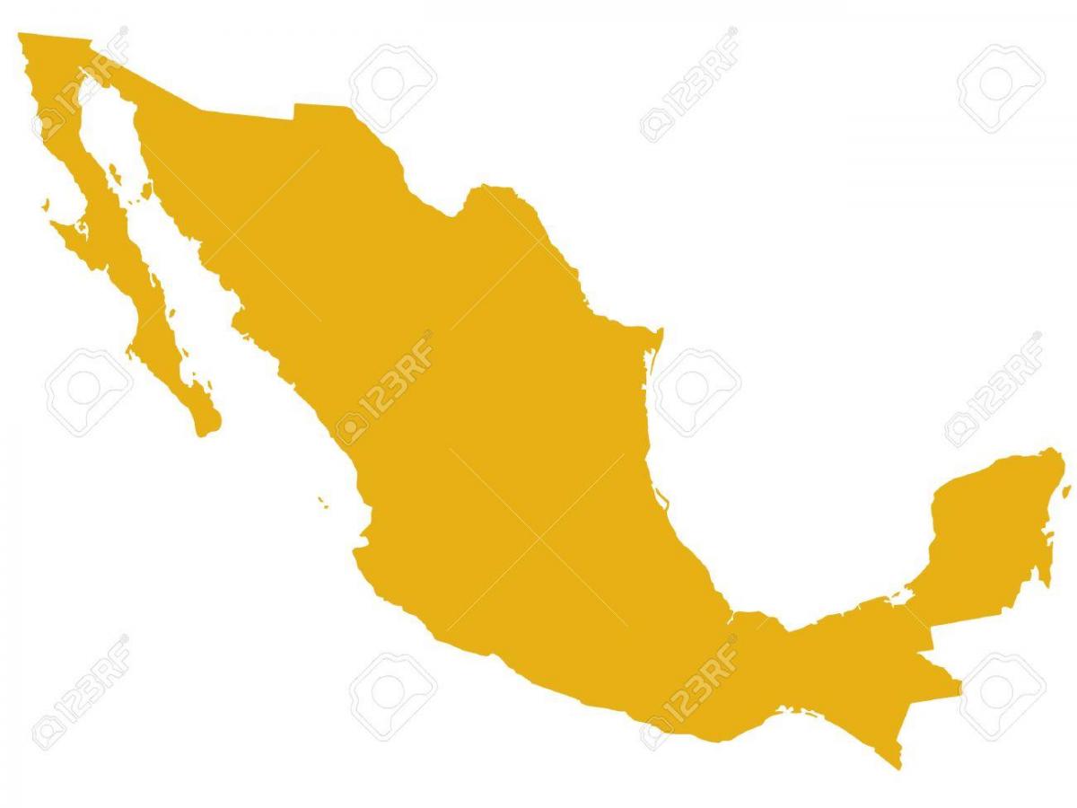 地図のメキシコのシルエット