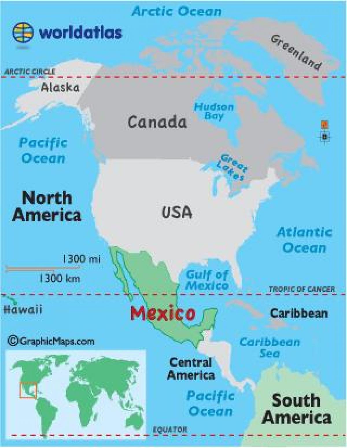 メキシコの世界地図