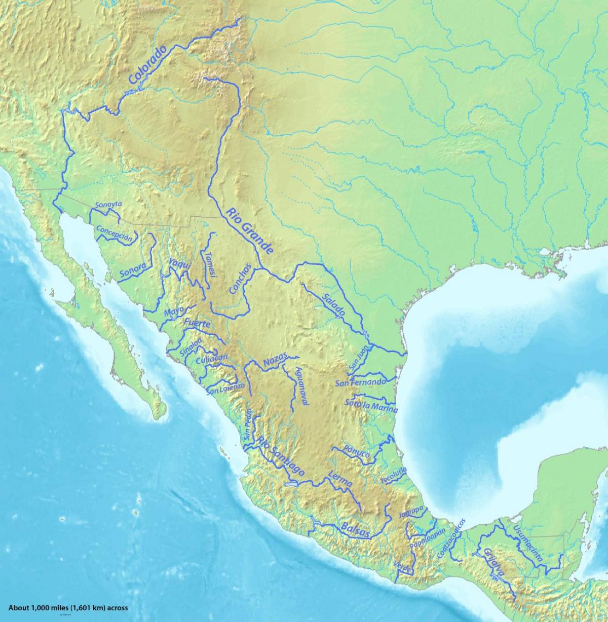 地図河川におけるメキシコ