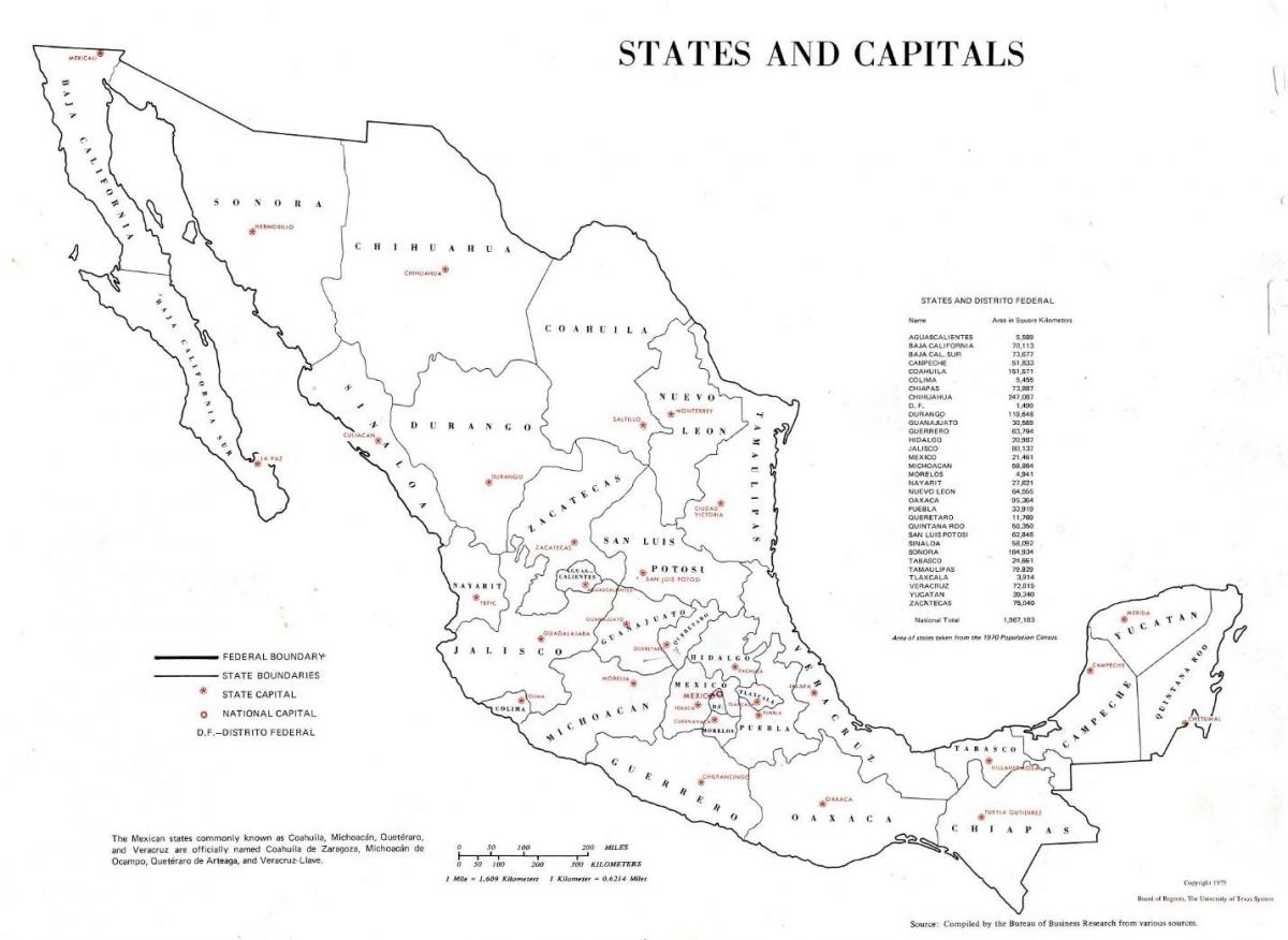 標識したメキシコの地図