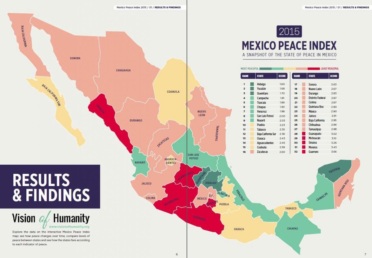 暴力メキシコの地図