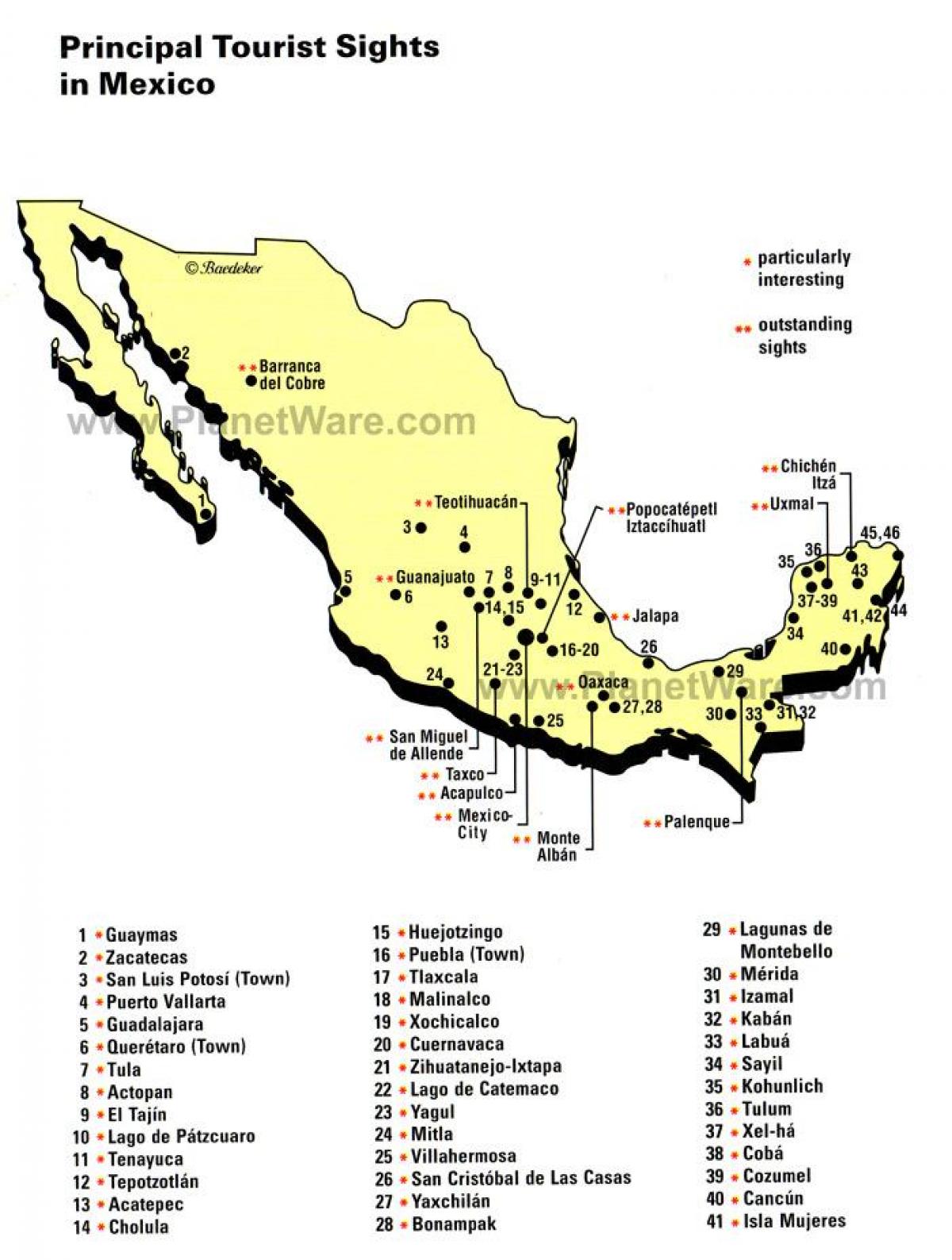 メキシコの見所地図