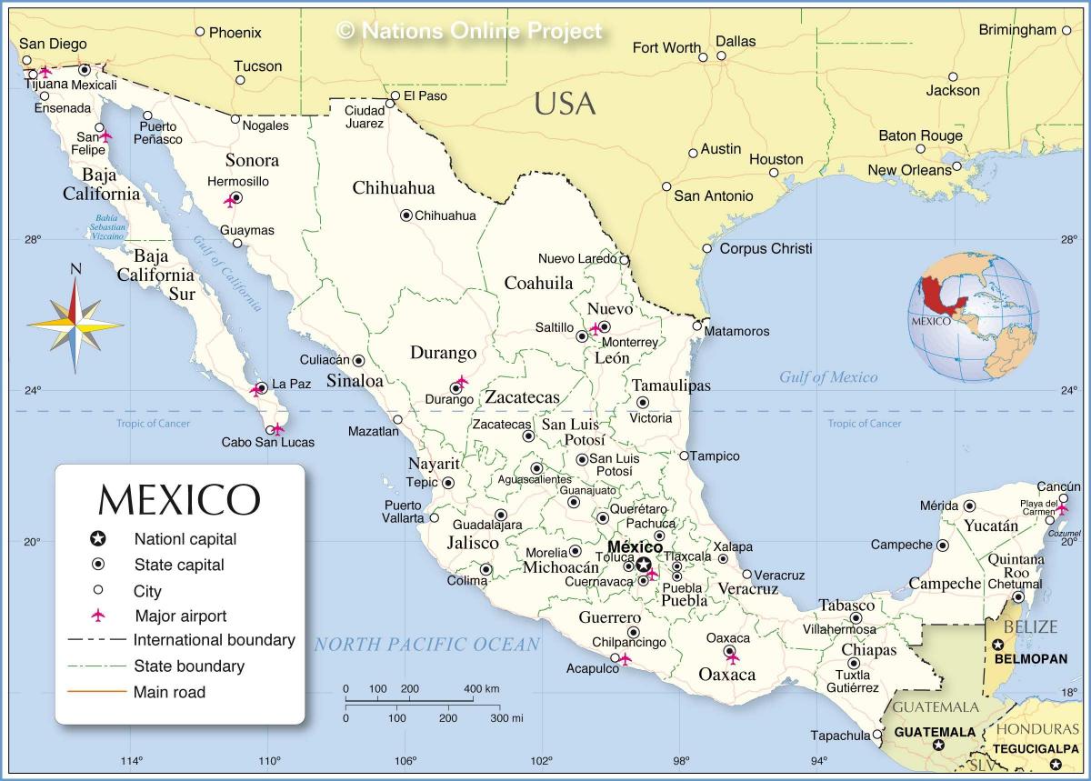 ボーダーメキシコの地図
