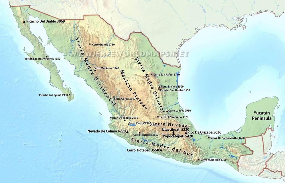 地図のメキシコ砂漠