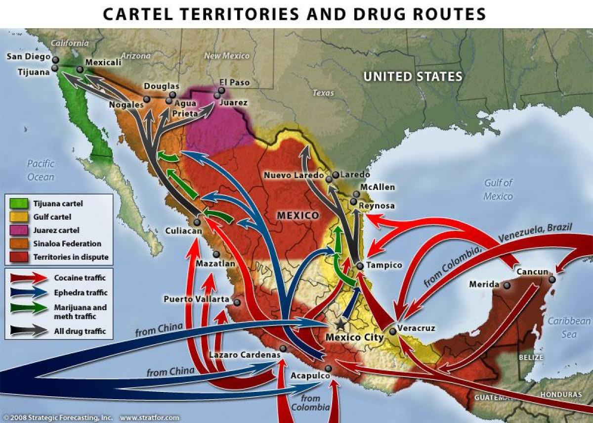 メキシコ創薬の戦争の地図