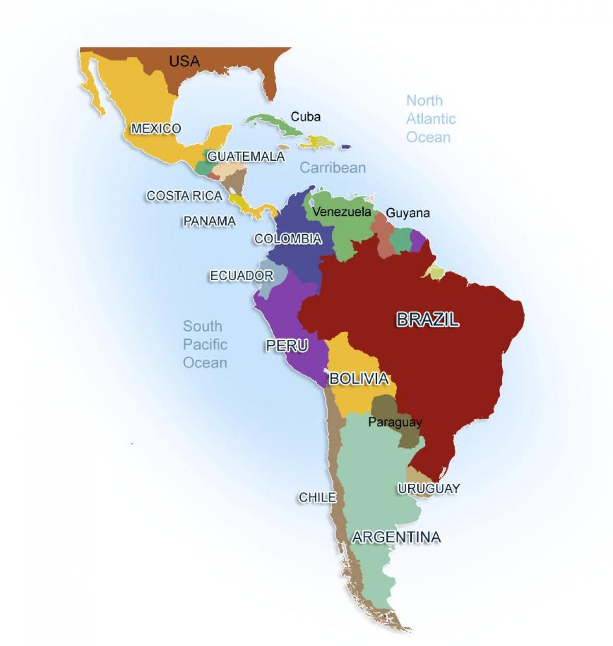 地図メキシコ-南米