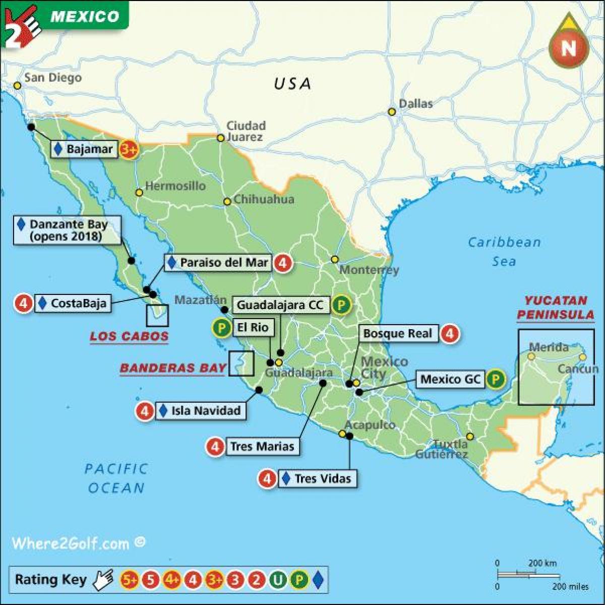 メキシコの地図のリゾート