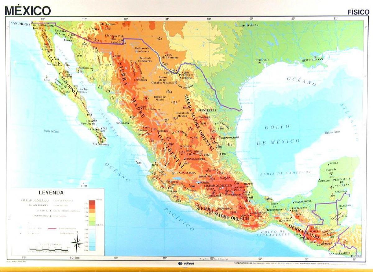 地理的なメキシコの地図