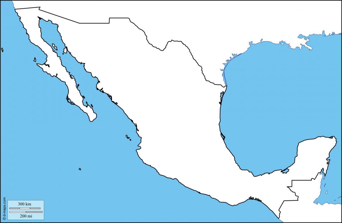 空白のメキシコの地図