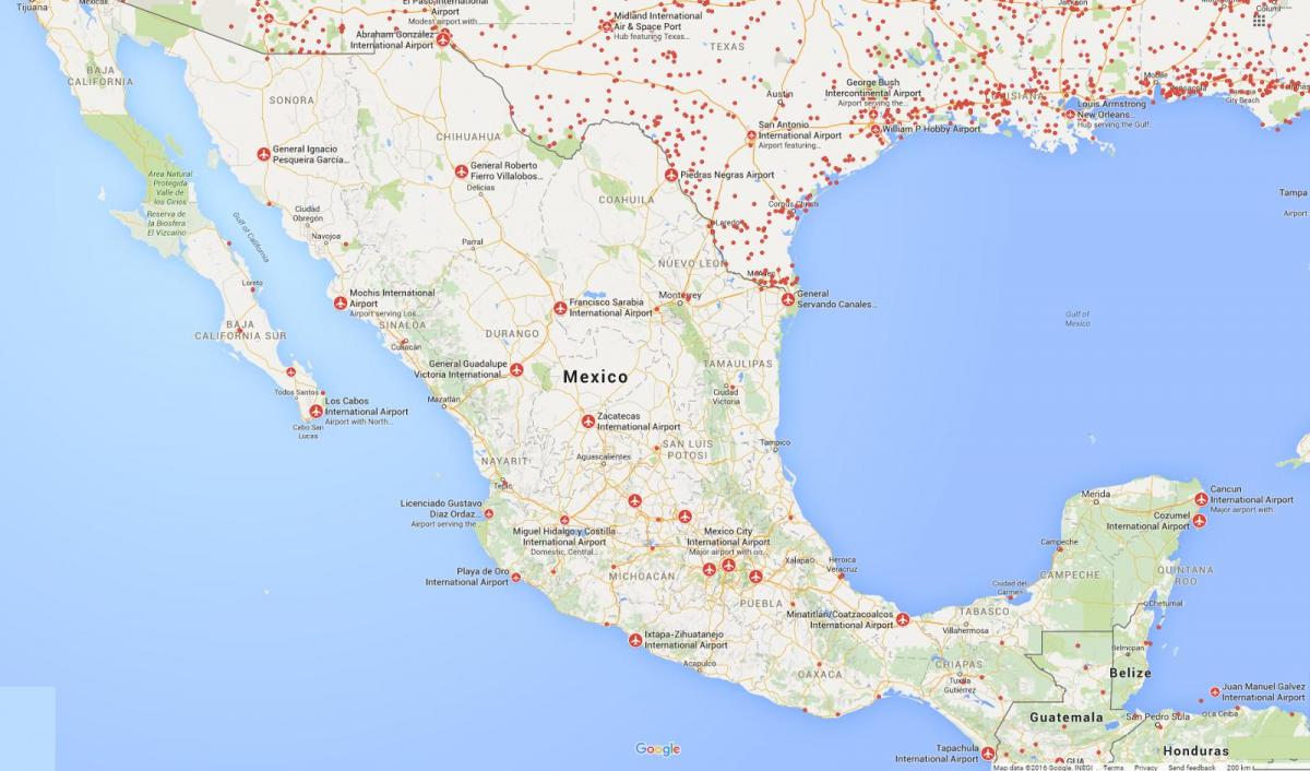 空港でのメキシコの地図
