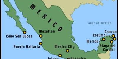 地図のメキシコのリゾート
