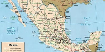 地図のメキシコのリゾート都市