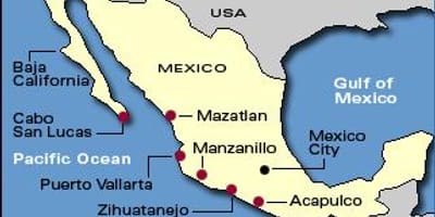 地図のメキシコのリビエラ