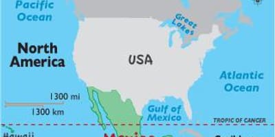 メキシコの世界地図