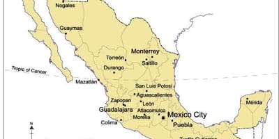 地図の主要都市メキシコ