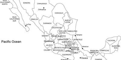 メキシコの地図を印刷