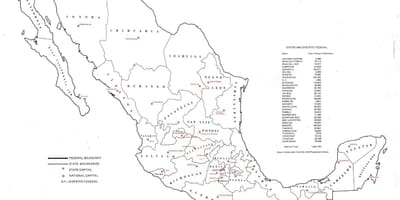 標識したメキシコの地図