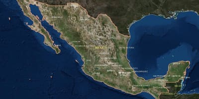 衛星地図のメキシコ