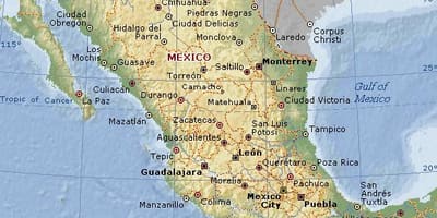 地メキシコの地図