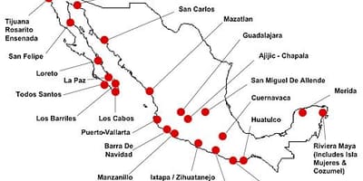 地図のメキシコの目的地