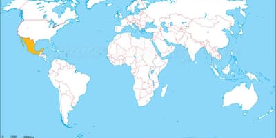 メキシコの世界地図の位置