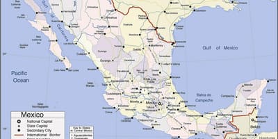 地図メキシコの太平洋沿岸のリゾート